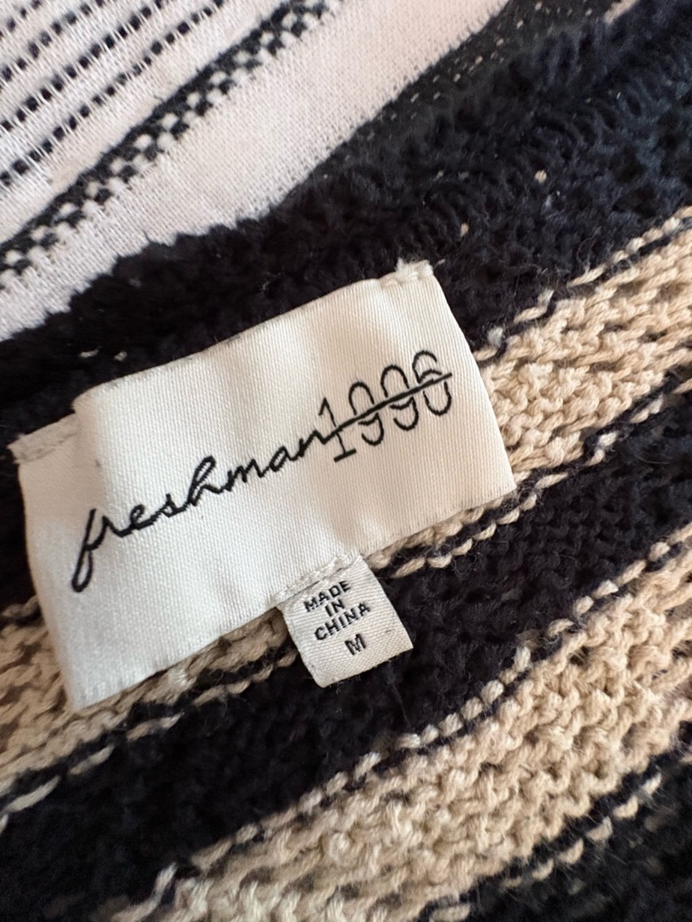 Freshman Black and Cream Striped Knit Set - Picture 4 of 7